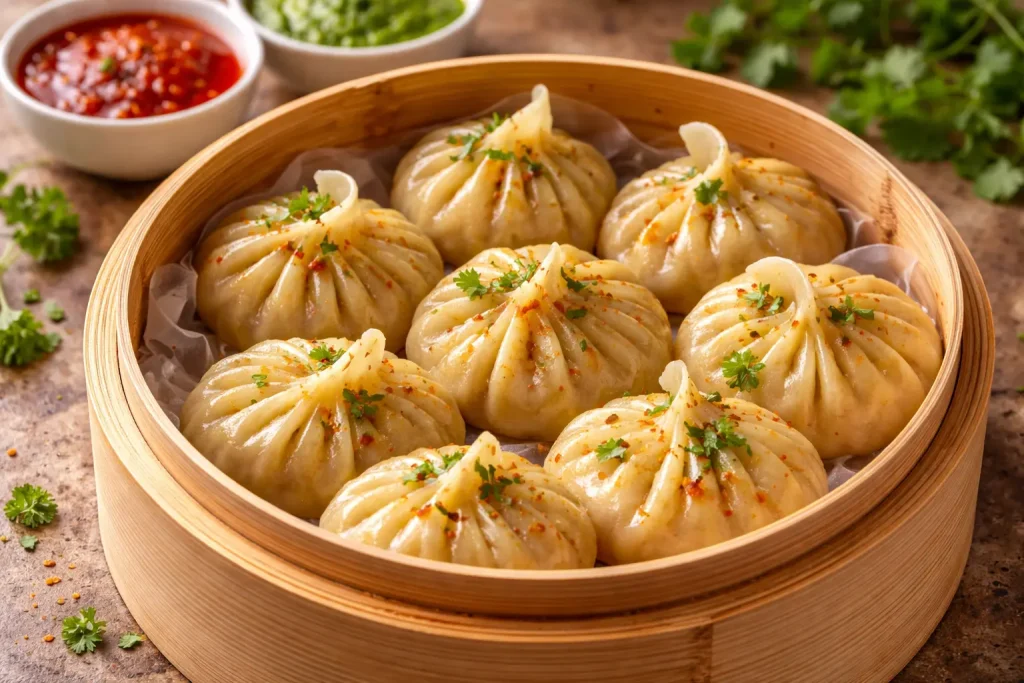 Steamed Momos - Deja Bru Cafe